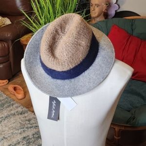 RAFFAELLO BETTINI Felt & Knit Fedora NWT